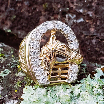 10K .95CTW Diamond Horseshoe Horsehead Ring DGR-23303